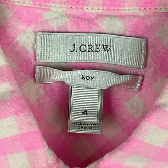 J. Crew Womens Boy Fit Perfect Shirt Bright Pink Ivory Plaid Gingham Button Up 4 - Picture 12 of 13